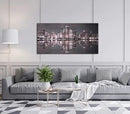 Conipit Chicago Wall Art Chicago Skyline Artwork City Night Downtown Picture Cityscape Painting Framed for Bedroom Home Office Decor 24"x48" by CozyNest Decor