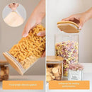 Glass Storage Jars 6 Pack -50oz (10cmx20cm)Clear Glass Food Storage Containers with Airtight Bamboo Lid Stackable Kitchen Canisters for Candy,Cookie,Rice,Sugar,Flour,Pasta,Nuts and Spice Jars(Square) by CozyNest Decor