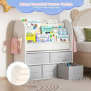 NACHES Kids Bookshelf and Toy Storage Bins, Children Bookcase Toddler Book Display Cabinet with 5 Toy Organizer Boxes for Playroom,Reading Room,Toddler Room,Nursery,Classroom by CozyNest Decor