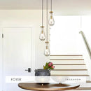 3-Light Raindrop Pendant Light Fixtures, Brass Glass Pendant Lighting, Teardrops Modern Hanging Light for Entryway Foyer Kitchen Island Dining Living Room Hallway by CozyNest Decor