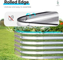 Quictent Raised Garden Bed Kit Oval Galvanized Metal Planter Box Tall for Vegetables Outdoor Backyard, Rubber Strip Edging Included, Silver 6x3x1.5 ft by GreenHaven Gardens