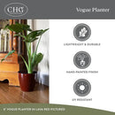 Classic Home and Garden Vogue Planter Pots w/Pottery Quality Finish - Modern Indoor & Outdoor Flower Pots - UV-Resistant Porch Planters - Decorative Pot for Flowers & Herbs (8” Weathered Copper) by CozyNest Decor
