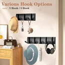Folding Coat Hooks, Wall Mounted Coat Rack with 3 Retractable Hooks, Heavy Duty Towel Rack for Bathroom Wall Hook for Hanging Clothes Bathrobe, Stainless Steel Coat Hanger for Entryway(Black) by CozyNest Decor