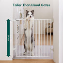 Babelio 34" Extra Tall Baby/Dog Gate with No Threshold Design Walk Thru Door, 26-43" Auto Close Safety Gate for Babies, Elders and Pets, Fits Doorways, Stairs, and Entryways, White by TinyTreasures Baby Boutique