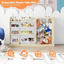 Kids Toy Storage Organizer with 6 Removable Plastic Bins Toddler Montessori Bookshelf with Stuffed Animal Net Holder Baby Bookcase Plush Organizer for Playroom,Bedroom,Kids Room,Classroom by CozyNest Decor
