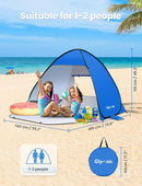Glymnis Pop Up Beach Tent Beach Shade Tent for 1-4 Persons Sun Shelter UPF 50+ Enclose Zipper Door Portable Easy Up Beach Tent by TinyTreasures Baby Boutique