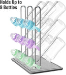 NiHome Baby Bottle Drying Rack with Diatomite Base & Stainless Steel Frame, Foldable Countertop Organizer Holds 9 Bottles, Space-Saving Stand for Water Bottles, Lids, Reusable Bags & More by TinyTreasures Baby Boutique
