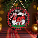 Christmas Gnome Wooden Hanging Sign Door Decoration,Merry Christmas Welcome Sign Front Door with Three Dwarfs for Christmas Home Window Wall Farmhouse Indoor Outdoor by CozyNest Decor
