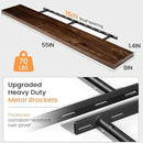 55 Inch Floating Shelves for Wall, Elm Wood Floating Shelves for Home Décor, Wall-Mounted Display Shelves with Heavy-Duty Bracket, Live Edge Long Floating Shelf for Kitchen, Living Room, Walnut by CozyNest Decor