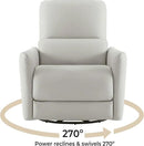 CHITA Power Recliner Chair Swivel Glider, FSC Certified Upholstered Faux Leather Living Room Nursery Reclining Sofa Chair with Lumbar Support, Cream by CozyNest Decor