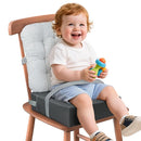 Booster Seat for Kitchen Chair with Comfy Backrest and Adjustable Safety Buckles,Non-Slip Kid Toddler Booster Seat for Dining Table,Portable PU Travel Baby Booster Increasing Cushion Chair by TinyTreasures Baby Boutique