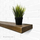 URBANDI, Rustic Floating Shelves, Set of 2, Hidden Bracket, Solid Wood, Heavy Duty, Wall Mounted Shelves, (Provincial, 48Wx6D) by CozyNest Decor