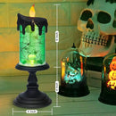 Halloween Snow Globe Candles Lighted Lamp, Lighted Flameless Candles with Water Glitter Swirls and Spooky Moving,Battery Operated by CozyNest Decor