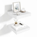 Fun Memories Floating Shelves for Wall 10 Inch, 10 Inch Deep Square Wall Shelves, Bathroom Storage Shelves Over Toilet, Wood Floating Shelves for Living Room Bedroom, White, Set of 2 by CozyNest Decor