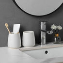 Speckled White Ceramic Toothbrush Holder - Bathroom Tooth Brushing Holders, Toothbrush Cup, Toothpaste Organizer for Bathroom Countertop, Makeup Brush Holder, Pen Holder for Home Desktop Storage by CozyNest Decor