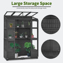 MCombo Wooden Greenhouse, Walk-in Outdoor Greenhouse with Openable Roof and Lockable Door, 0899 (Dark Grey) by GreenHaven Gardens