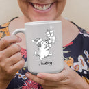 Customized Name Dog Accent Ceramic Mug Gift For Dog Lover Mom Dad, Personalized Dogs Animal White Coffee Mug 11 Oz 15 Oz, Awesome Puppy Travel Cup Gift For Birthday/Holiday/Anniversary, Dogs Cup by TinyTreasures Baby Boutique