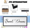 Sweet Dreams Wall Decor Above Bed 40x15 Inch Large Master Bedroom Hanging Wood Rustic Framed Farmhouse Sweet Dreams Sign Guest Room Aesthetic And Minimalist Over Bed Wall Art（Black） by CozyNest Decor