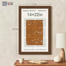 VCK 14x22 Frame Set of 3 - Brown, Wood Picture Frame with Exclusive Wood Grain, Wall Gallery Frame by CozyNest Decor