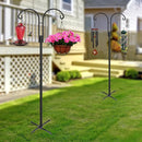 XDW-GIFTS Double Shepherds Hooks for Outdoor, 2-Pack Heavy Duty Garden Pole for Hanging Bird Feeder, Plant Baskets, Solar Light Lanterns, Garden Plant Hanger Stands with 5 Base Prongs by GreenHaven Gardens