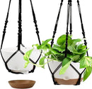 Hanging Planter Self Watering 10 Inch, 2 Pack Indoor Outdoor Hanging Baskets, Hanging Flower Pots with Drainage Hole & 2 Kinds of Plant Hangers for Garden Home Decor(Black Hanger by GreenHaven Gardens