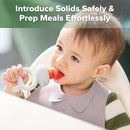 Haakaa Baby Fruit Food Feeder & Mini Freezer Nibble Tray Combo, Breastmilk Popsicle Molds for Baby Cooling Relief, BPA Free Silicone Feeder for Safe Infant Self Feeding, 4 Month+ (Slate Grey) by TinyTreasures Baby Boutique