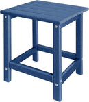 Adirondack Side Table Outdoor, HDPE Small Outdoor Table for Patio, Outside End Table, Blue, 13.98" x 13.19" x 16.73" by GreenHaven Gardens