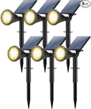 Solar Spot Lights Outdoor Waterproof 180° Adjustable Solar Powered Landscape Lights for Yard 4 Lighting Modes Solar Spotlights for Pathway Garden Outside Wall Pool Porch (6 Pack, Warm White) by GreenHaven Gardens