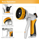 RESTMO Garden Hose Nozzle, Heavy Duty Metal Water Hose Nozzle with 7 Adjustable Spray Patterns, High Pressure Hand Sprayer with Flow Control, Best for Watering Plant & Lawn, Washing Car & Pet, Yellow by GreenHaven Gardens