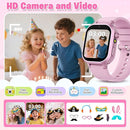 Kids Waterproof Smart Watch Girls Gift Age 3-12 with 39 Game HD Touch Screen Music Player Video Camera Pedometer Alarm Clock Birthday Gift for 6 7 8 9 Year Olds Pink by TinyTreasures Baby Boutique