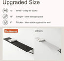 Floating Shelves 48 Inch Long, 10" Deep Floating Shelves, Black Wall Shelves 48 x 10, Set of 2, Wide Large Display Storage Shelves for Bathroom, Living Room, Rustic Wood Shelves with Brackets by CozyNest Decor