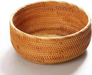 Hadewoven Round Rattan Fruit Basket Wicker Food Tray Weaving Storage Holder Dinning Room Bowl, 10 Inch Woven Bread Basket Key Bowls with 4”Wall for Table, Countertop (Large 9.8") by CozyNest Decor
