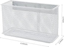 dedoot Magnetic Pencil Holder for refrigerator Storage Magnetic Basket Mesh White Strong Magnetic Pen Holder for Refrigerator,Whiteboard, Locker, Home and Office Organizer, 6.3x2.3x3.6inch by CozyNest Decor