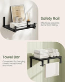 Deep Floating Shelves for Wall, 12 inch Wall Mounted Shelves Set of 2, Wide Floating Shelves for Living Room, Bedroom, Study, Bathroom, Black TBJ02P2BB by CozyNest Decor