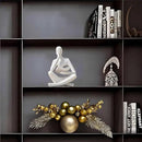 Bookshelf Decor Thinker Statue - Abstract Style Thinker Sculptures Modern Aesthetic Figurine Decoration Statues for Home Decor-Zuo Si-White by CozyNest Decor
