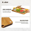 Acacia Wood Cutting Board for Kitchen - 0.8 inch Thick Wood Charcuterie Cheese Board with Side Handles and Juice Grooves, Wooden Chopping Block for Meat and Veggies, 13x10 inch by CozyNest Decor
