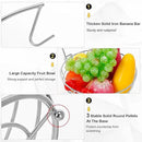 Livabber Countertop Fruit Basket Bowl with Banana Hanger, Modern Standing Fruit Vegetable Bowl Storage, with Banana Tree Holder for Kitchen Dinning Table (Round Metal, Chrome) by CozyNest Decor