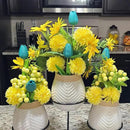Kimura's Cabin 20Pcs Artificial Mums Flowers Fake Silk Chrysanthemum Balls Flower for Home Decor Easter Table Fall Bouquets Wedding Party DIY Decorations (Yellow) by CozyNest Decor