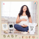 9 Pcs Pregnancy Announcement Set Pregnancy Reveal Ideas Felt Letter Board Baby Bodysuit Baby Booties Photo Frame Bear Plush Baby Wood Blocks for Coming Soon Baby Announcement (White,Bright) by TinyTreasures Baby Boutique