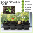 8 Cell Nursery Pots Trays 6 Pack (12" x 6"), 3 inch Square Plastic Nursery Pots 48 Pcs, Durable Carrying Seed Starter Tray, Planting Trays for Holding Small Seedling Pots with Drain Holes (Black) by GreenHaven Gardens