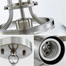 WUZUPS Chandelier Rustic Farmhouse Industrial Round Ceiling Pendant LED Light Fixture with Clear Glass Shades for Dining Room Kitchen Island Foyer Entryway, H 13" x W 10", E26 Base, Brushed Nickel by CozyNest Decor
