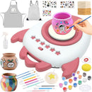 deAO Pottery Wheel for Kids Complete Painting Set for Beginners Mini Pottery Wheel Kit with Air Dry Clay Tools, Arts & Crafts Clay Wheel Toys Birthday Gifts for Girls Boys Age 3+ (Red) by TinyTreasures Baby Boutique