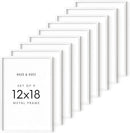 HAUS AND HUES 12x18 White Metal Picture Frames - Features Premium Aluminum, Vertical & Horizontal Hang, Shatterproof Plexiglass - Ideal for Home, Room, Office (12x18 in, White, Set of 9) by CozyNest Decor