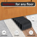 JQK Rubber Door Stopper Wedge, Black 4 Pack Soft TPR Premium Door Stops for Bottom of Heavy Duty Door on Tile, Concrete, Carpet, Wooden Floor, DSB61-BK-P4 by TinyTreasures Baby Boutique