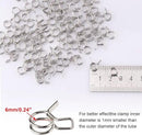 1/4" Irrigation Hose Clamps, 100 Double Line Hose Pipe Spring Clamps, Drip Irrigation Kit Connector Leak Solution by GreenHaven Gardens