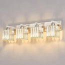 Modern Vanity Light 4-Lights Brushed Nickel Vanity Light Crystal Bathroom Wall Light Bathroom Light Fixtures by CozyNest Decor