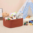 Large Storage Baskets for Shelves, Closet Organizers Bins for Clothes Blanket Towels, Baby Nursery, Toy Baskets Box, Woven Rope Baskets, 17 x 13 x 7.5”, 3 Packs Oxide Red by CozyNest Decor