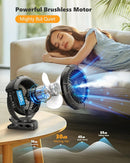 Ausic 3-in-1 Portable Clip on Fan with Misting & LED Lights & Hook, 100ML Baby Stroller Fan, 5200mAh Rechargeable Battery Operated & 360° Rotation & 3 Speeds for Table Outdoor Travel Camp Golf Cart by TinyTreasures Baby Boutique