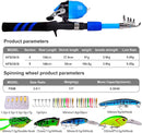 PROBEROS Kids Fishing Pole - Portable Telescopic Fishing Rod and Reel Combo Kit - Spincast Fishing Reel Casting Rods with Lures Lines Tackle Box and Bag for Boys Girls Youth Fishing by TinyTreasures Baby Boutique