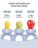 Silicone Baby Fruit Food Feeder (2 Pack) with Freezer Nibble Tray, Breastmilk Popsicle Molds for Baby Teething Relief, Silicone Feeder for Safe Infant Self Feeding, BPA Free, Dishwasher Safe, 3 Month+ by TinyTreasures Baby Boutique